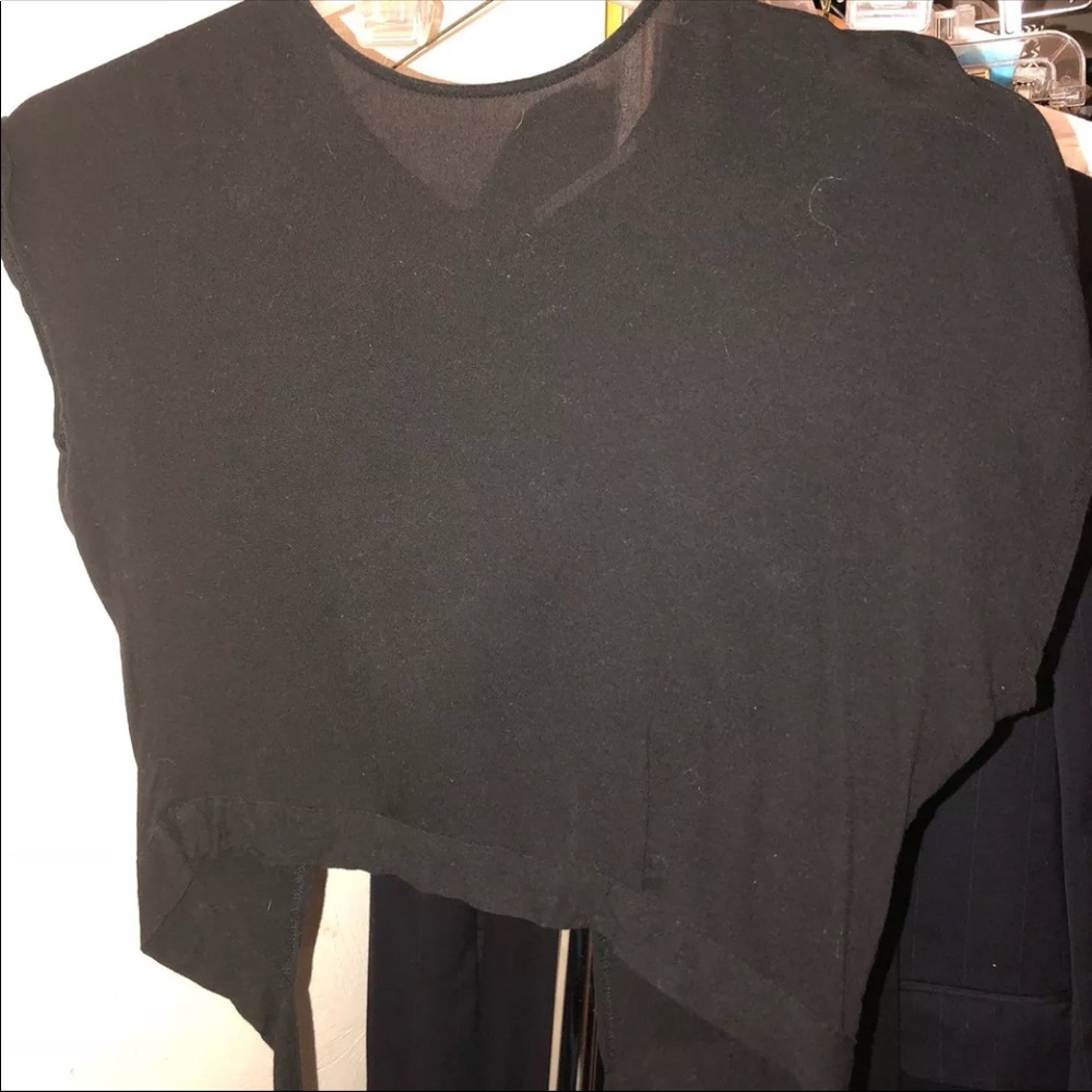 Black Flowy Tie Back Shirt